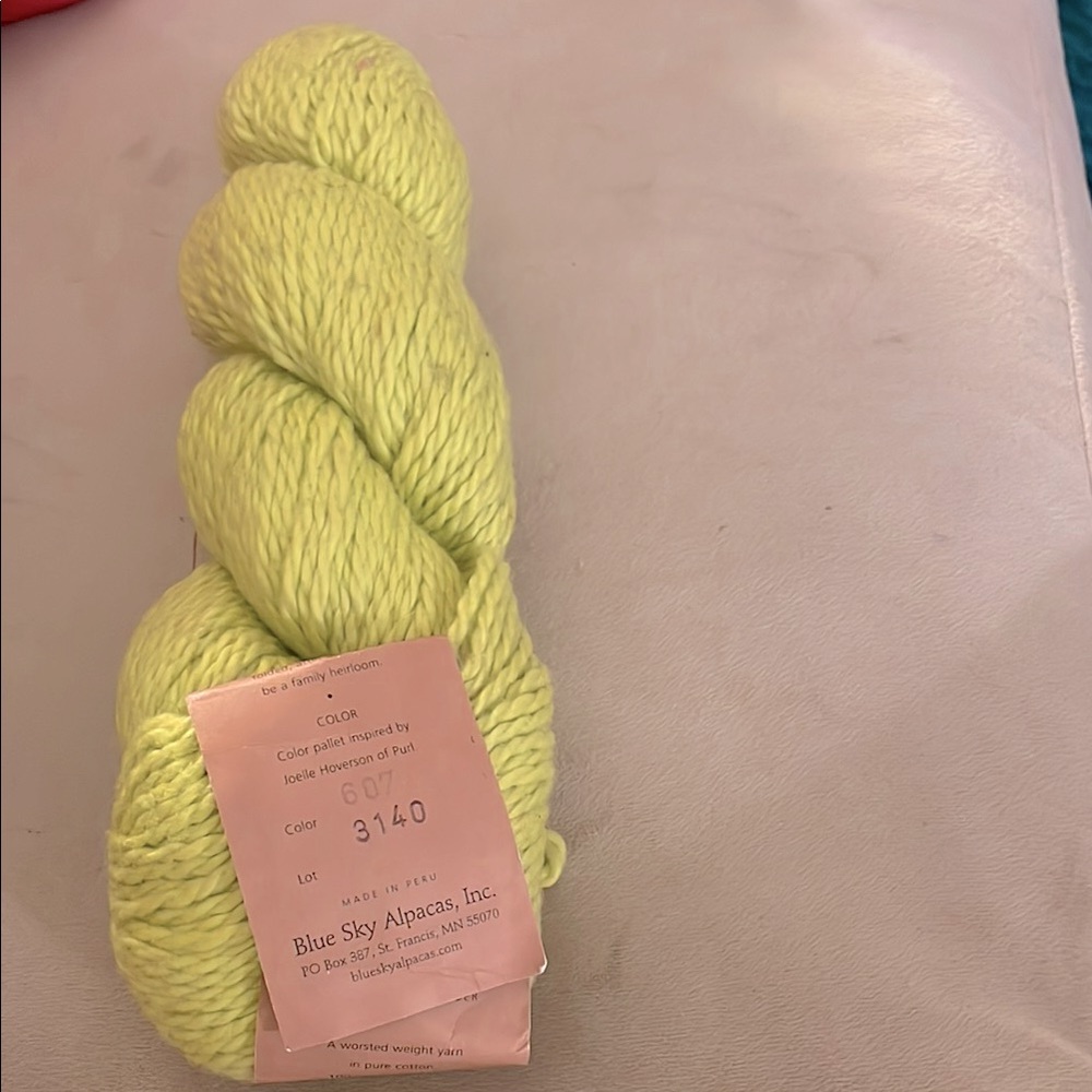 Blue Sky Alpacas Light Green Yarn